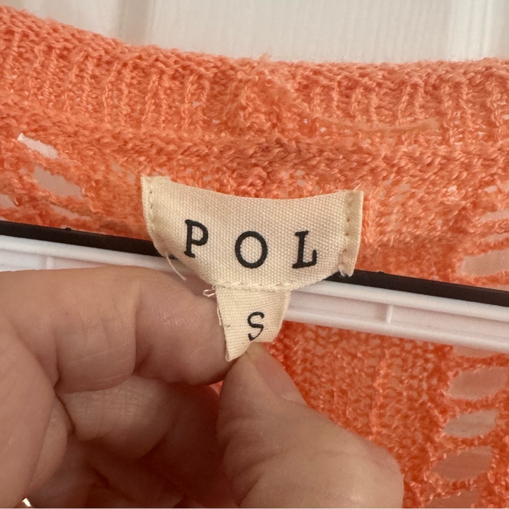 POL Open Knit Oversized Sweater Orange Oversized Small - Picture 4 of 10